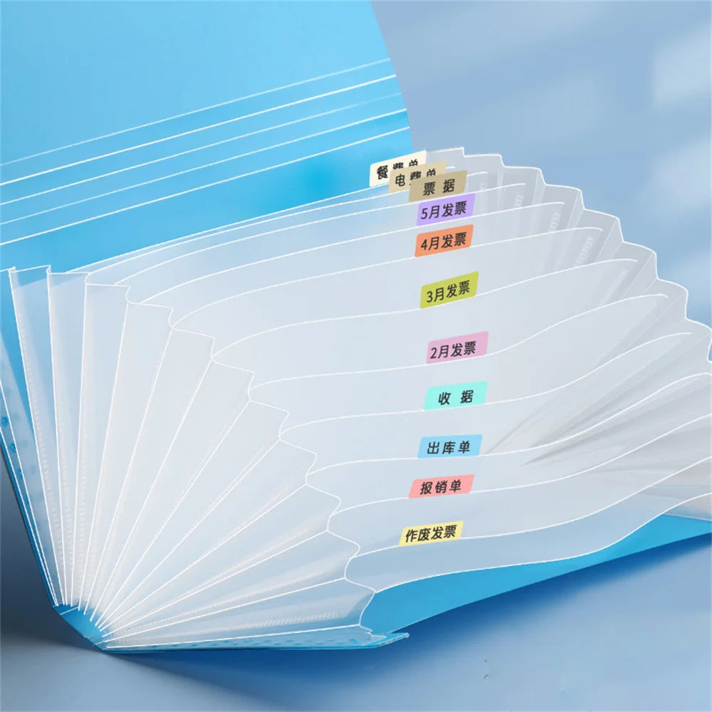 Portable Organizer File Folder Expanding A6 Plastic Pouch Document Bag Card Holder File Wallet Extension folder