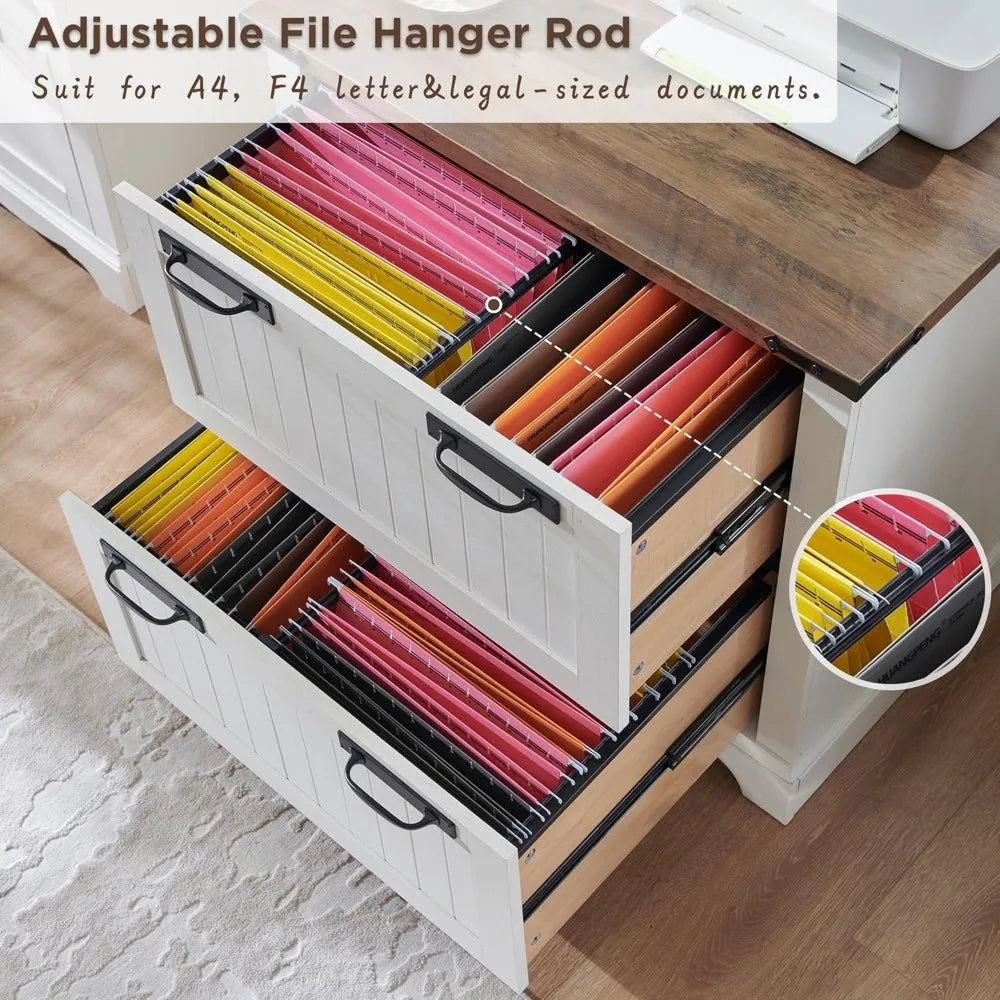 Farmhouse Filing Cabinets with 2 Drawers 30’’ File Cabinets with Hanging File Folders for A4/Letter/Legal Size