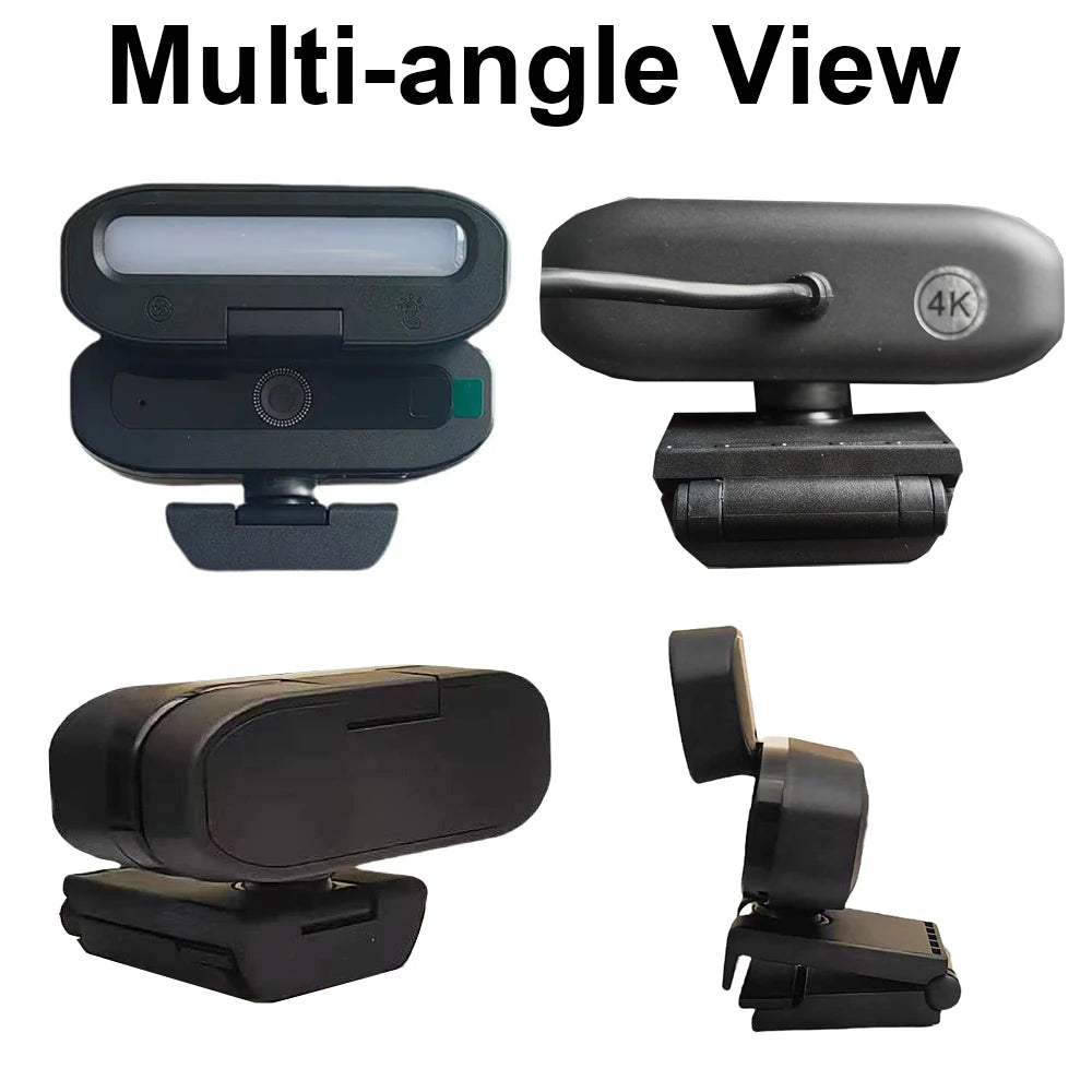 Full 4K HD Webcam LED Fill Light for Live webcast Meeting Gamer Camera Privacy Cover USB 3.0 Compatible Plug Work Auto