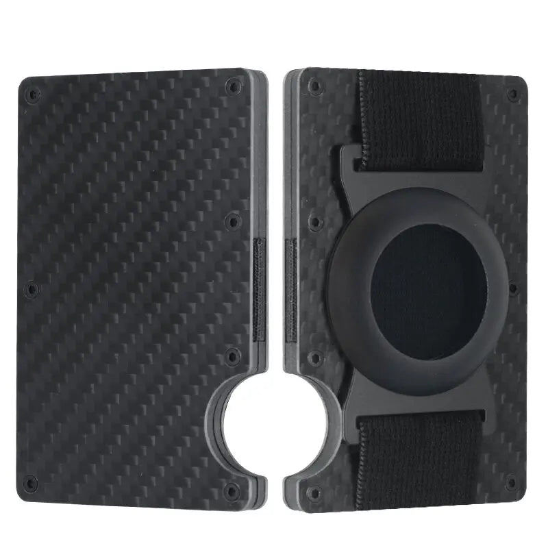 Men Metal Wallet AirTag Holder Aluminum Credit Card Holder Wallet RFID Blocking Slim Wallet for Minimalist Carteira