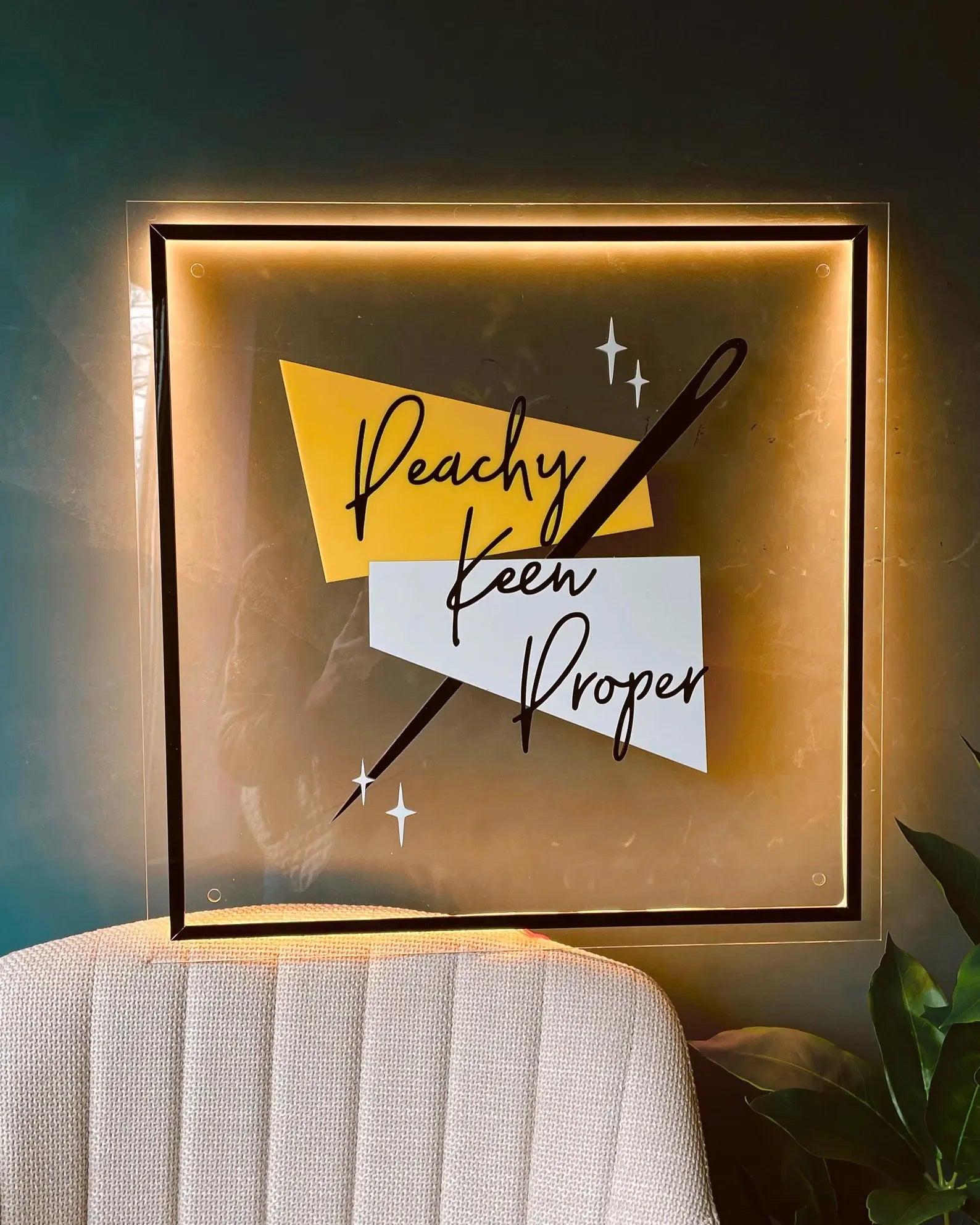 Custom Business Logo LED Sign Backlit Acrylic 3D Rectangle Wall Decor for Beauty Salon Office Company Logo Lighting