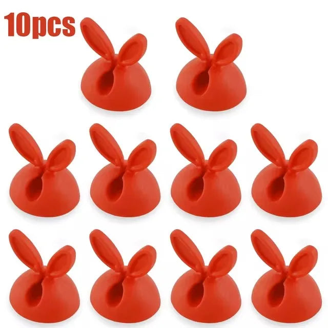 Cute Rabbit Ear Cable Manager Desktop Car Dashboard Charger Cables Clasp Clip Desk Line Organizer Bunny Ear Winder