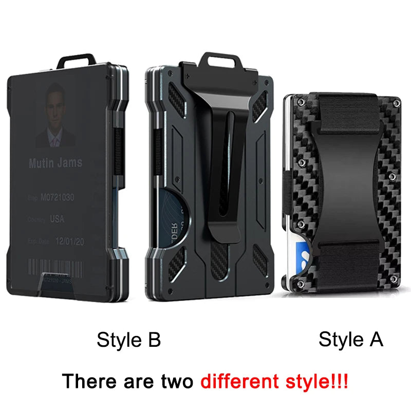Rfid Business Card Holder Carbon Fiber Card Holder Wallets Men Women Slim Thin Mini Card Case Purse Male Multi Card