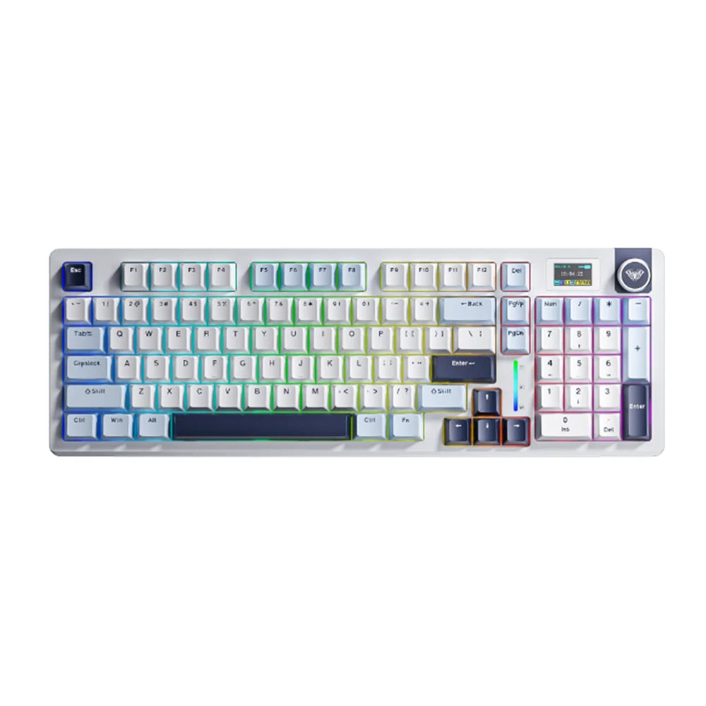 AULA S98pro Wireless Mechanical Keyboard Gasket Hot-swap Gaming Keyboard with Mini TFT Color Screen and Multi-function
