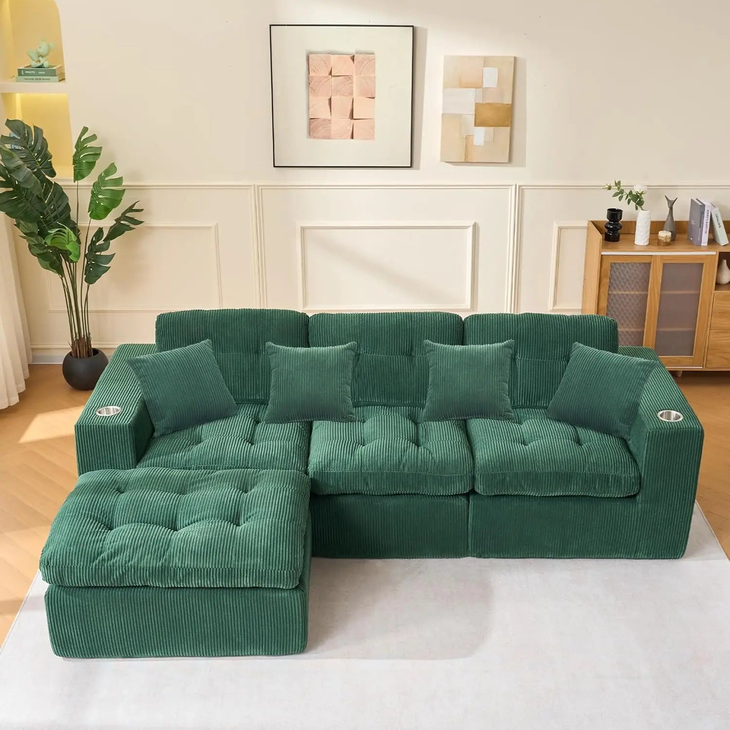 105 Inch Cloud Sectional Couch Modern Modular Sectional Sofa with Deep Seat - L Shaped Comfy 3 Seater Sectional Couches