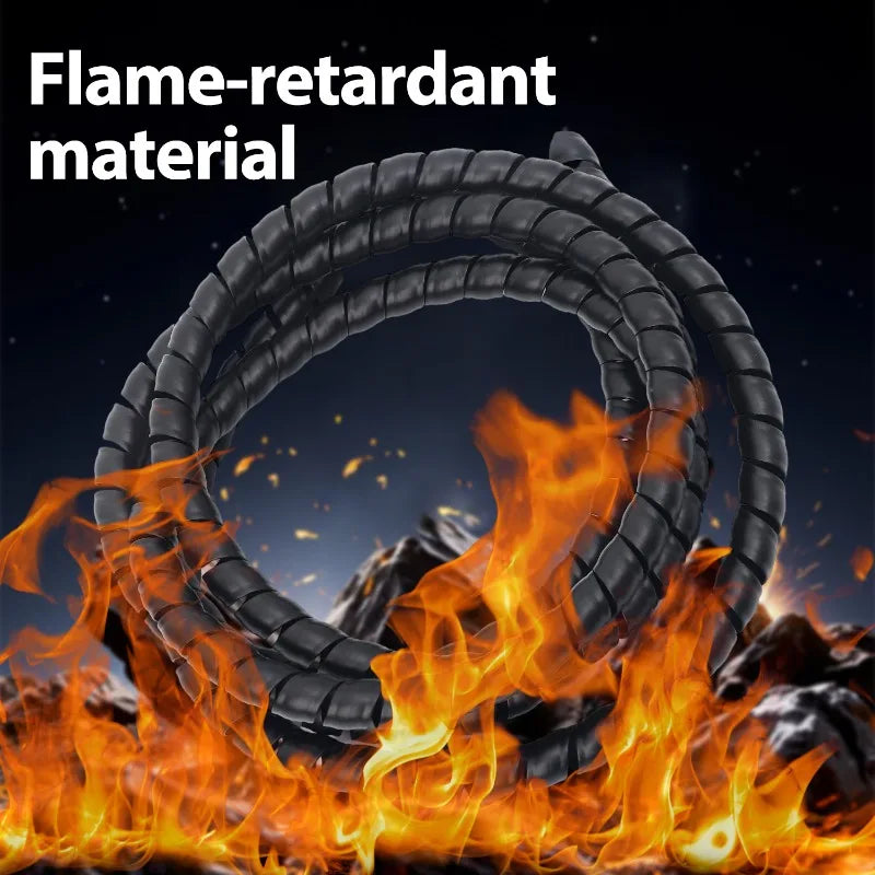 2/10M Cable Spiral Wrap Protector Flexible Wire Organizer Cable Protection Sleeve Wire Winding Cover Cord Tube