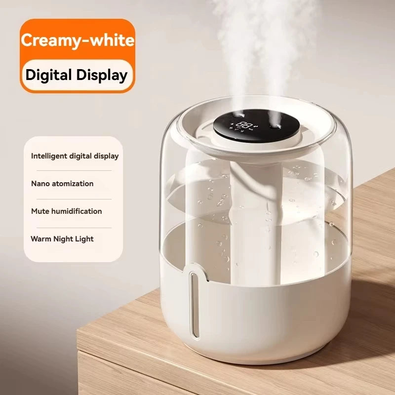 6.8L Large Capacity Humidifier USB Dual Spray Home Office Bedroom Desktop Air Moisturizer Purifier Silent Night Light