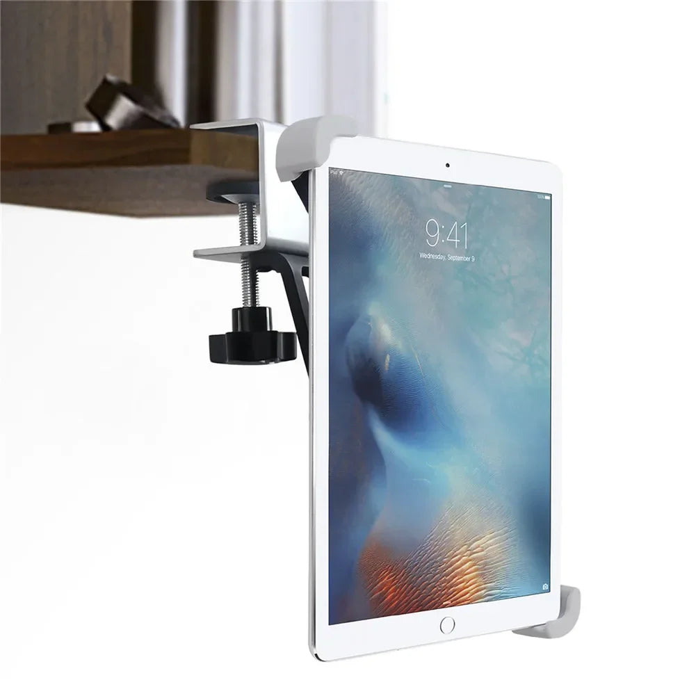 Kitchen Tablet Mount Aluminum Clamp 360° Rotation for 7-14.5 inches Clamp Tablets Phone Holder for iPad Xiaomi Samsung