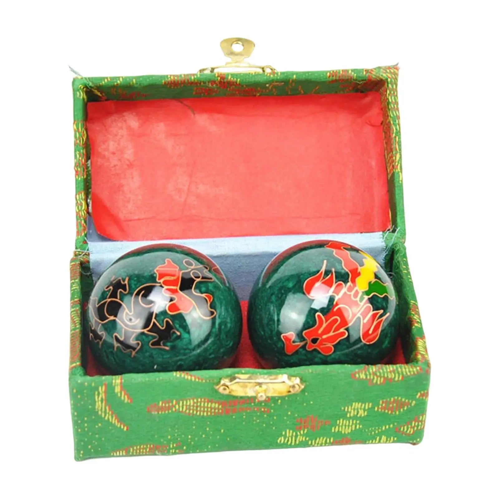 2pcs Chinese Baoding Balls With Fitness Seniors Finger Dexterity Massager Baoding Balls Relax - Green 42mm - Massage