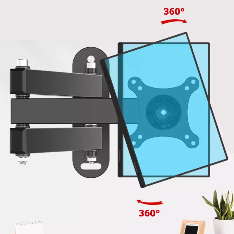 20° tiltable TV Wall Mount Bracket 360° Rotated Holder Universal TV Mounts for 10-32 Inch LCD LED Monitor Flat Panel