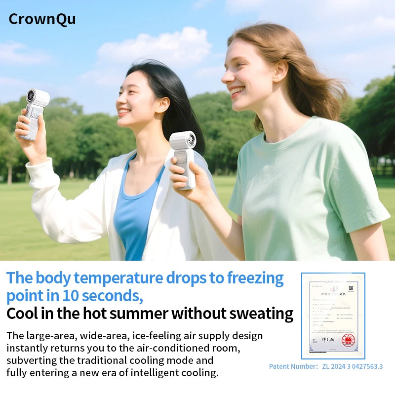 Mini Handheld Fan 4000mAh Pocket Portable High-speed Brushless Motor With Digital Display Outdoor Travel Cooling Turbo