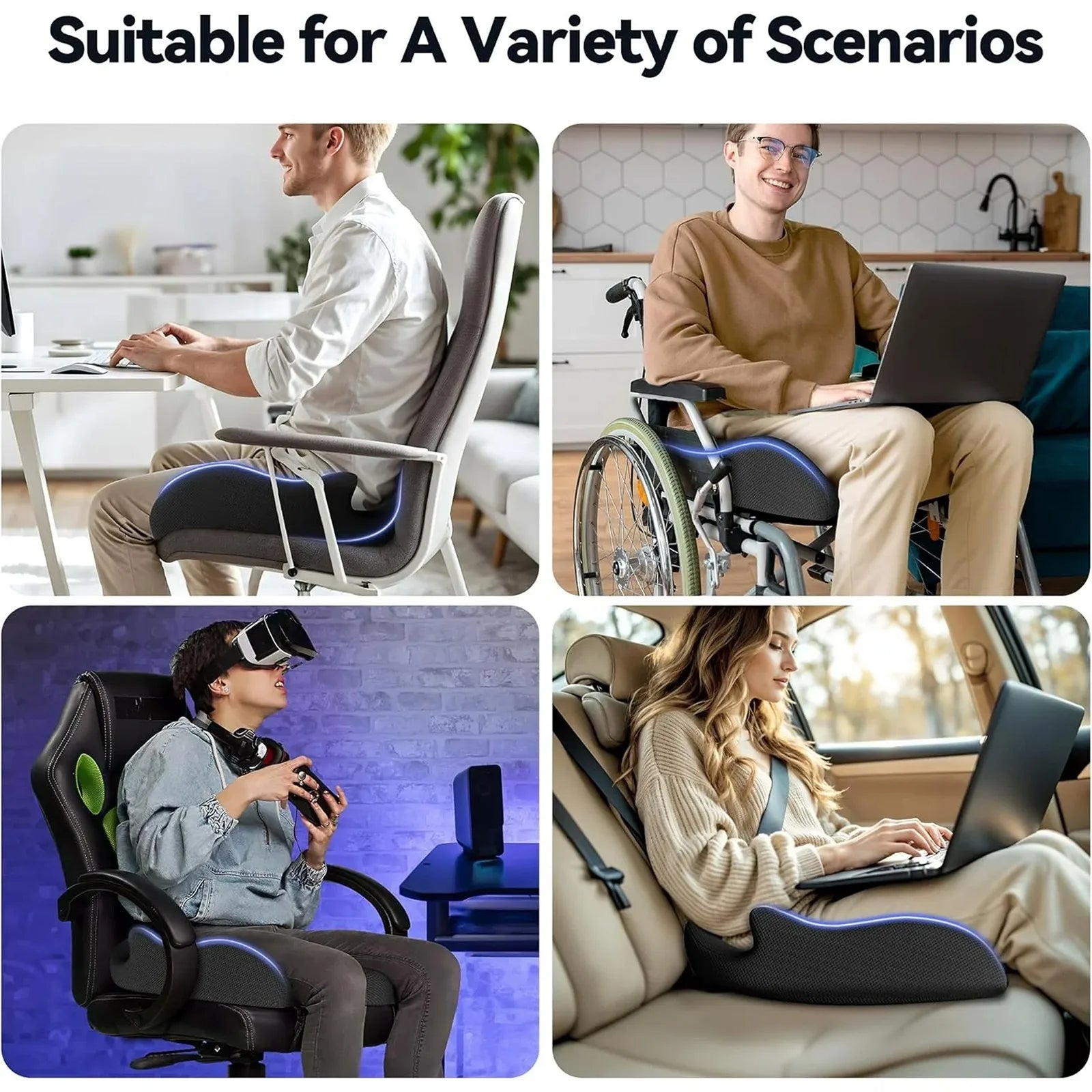 1pcs Office Chair Seat Cushion Pillow For Back Sciatica Coccyx Cushion Chair Support Cushion Memory Foam Chair Cushion