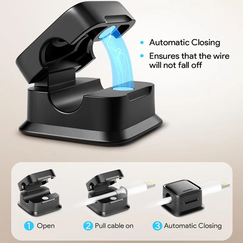 Multifunction Portable Magnetic Cable Clips Adjustable Cord Holder Cabled Management Cables Smooth Wire Keeper