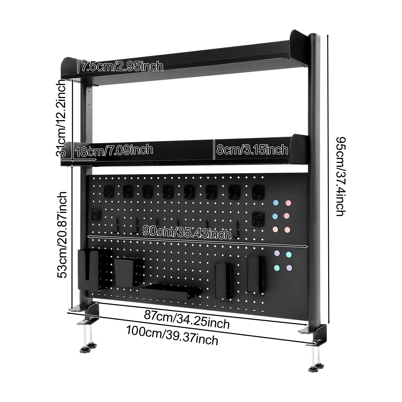 Desktop Bookshelf Multipurpose Clip-on Desk Organiser Countertop Clip-on Bookshelf Clip-on Desk Organiser - black