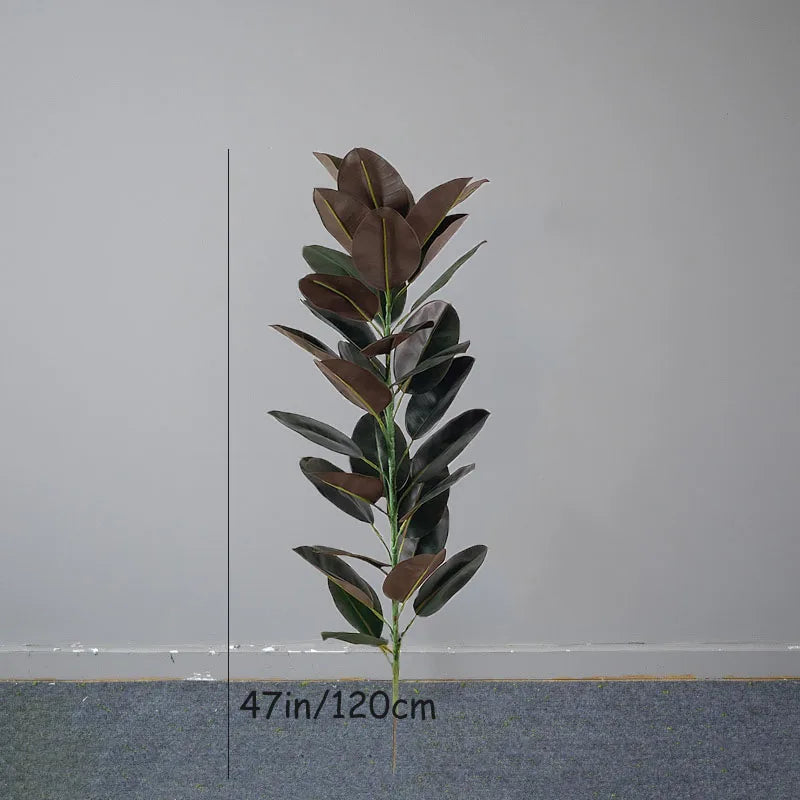 13-70in Large Ficus Tree Artificial Rubber Tree Plastic Banyan Plants Real Touch Banyan Leaves For Home Garden Shop