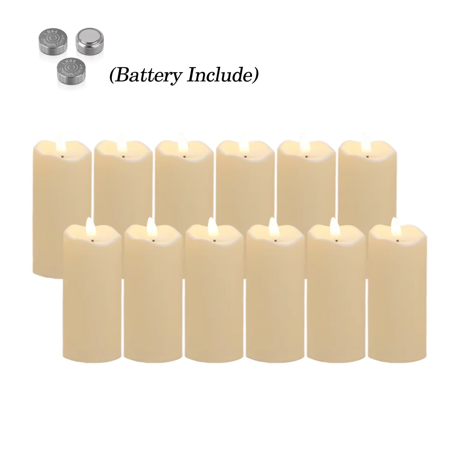 Flameless Candles with Battery LED Candle Decorative Pillar Candles Fake Plastic Candles Battery Operated Home Wedding