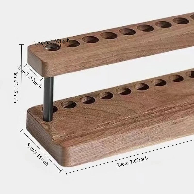 Retro Wooden Holder Office Desk Stationery Pen Storage Holder Multi Functional All in One Mobile Phone Stand Holder