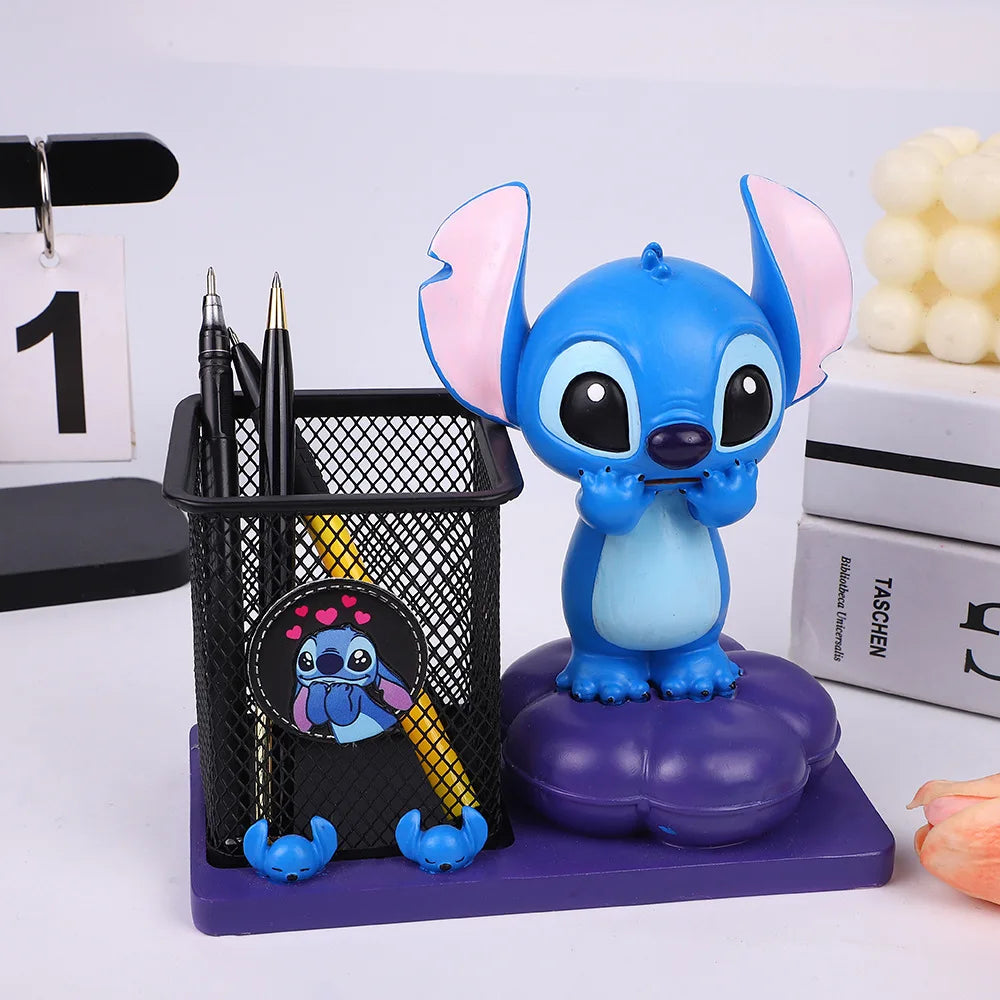 Licensed by Disney Stitch Pen Holder-Official Desktop Organizer With Storage Pockets Kawaii Study Gift For Graduation &