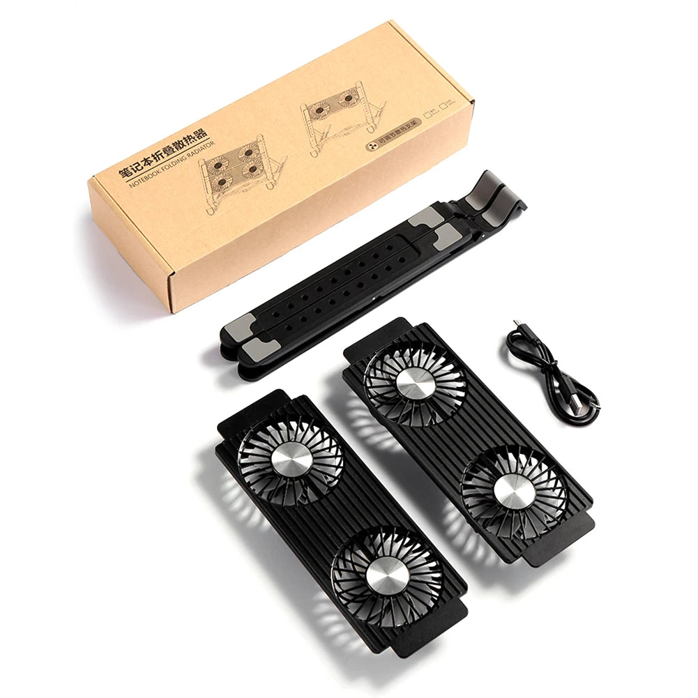 Laptop Cooling Pad with 2/4 Fans Foldable Laptop Cooling Fan RGB Silent Portable Laptop Holder 7 Height for 11-17.3