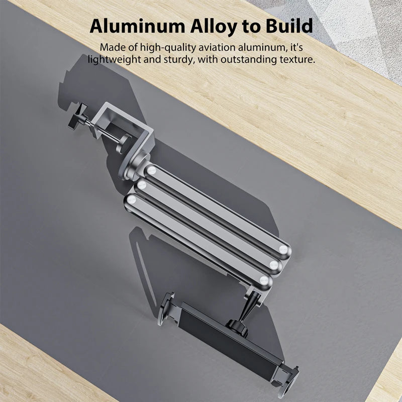 KUXIU Aluminum Alloy Tablet Stand,Adjustable Arm Holder For Portable Monitor 7-15.6’’ For iPad 10/9th iPad