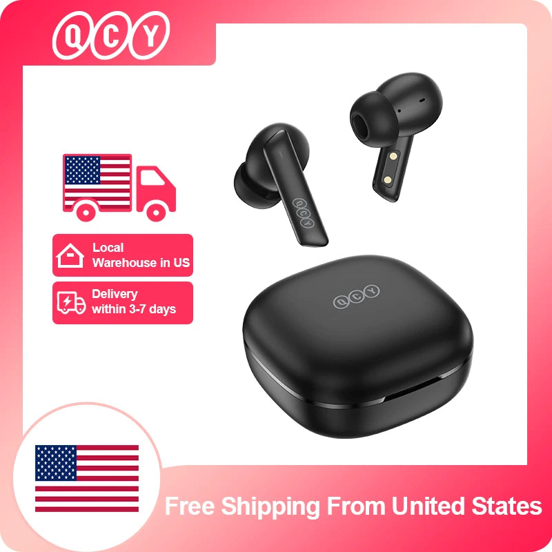 QCY HT05 ANC Wireless TWS Bluetooth 5.2 Earphones 40dB Active Noise Cancellation Headset in-Ear Mics Handfree Phone