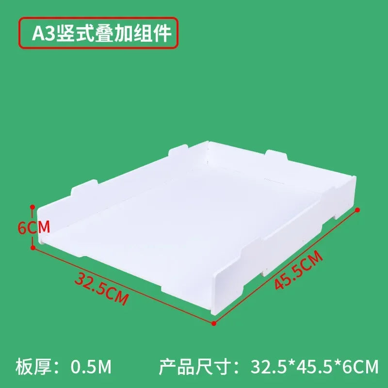 A4/A3 Multi-layer Superimpose Desktop File Tray Organizer Document Paper Organizer Rack Holder Office Stationery