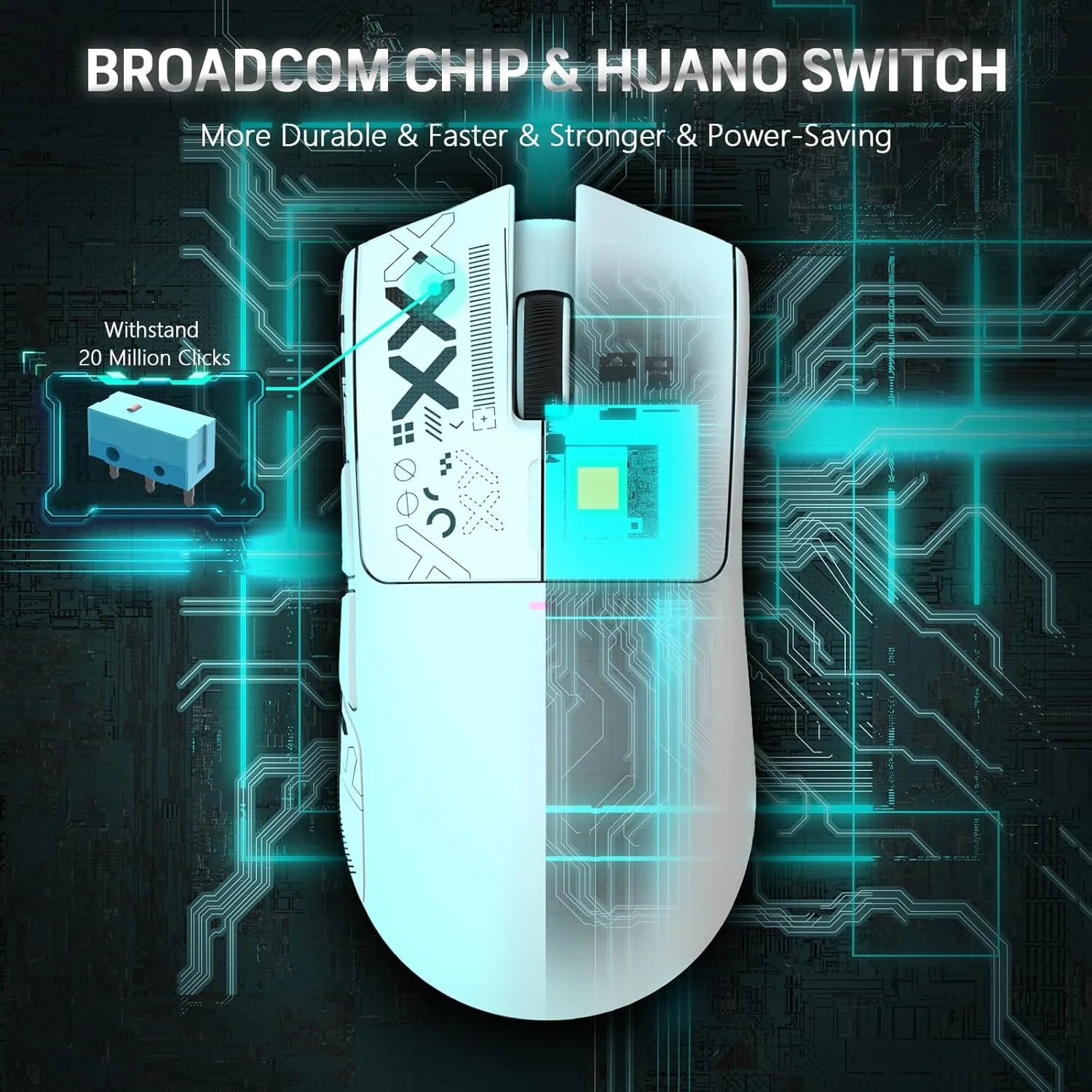 ATTACK SHARK X11 Wireless Gaming Mouse with RGB Magnetic Charging Dock Wired/2.4G/BT 22K DPI,Ultralight 59g Tri-Mode