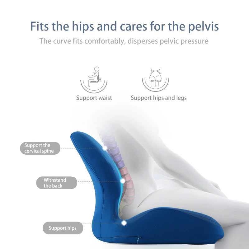 Memory Foam Seat Cushion Orthopedic Pillow for Home Office Chair Cushion Support Waist Back Cushion Car Seat Hip Massage