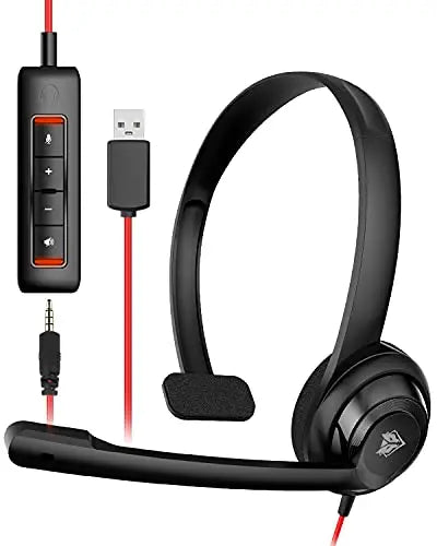 NUBWO HW02 USB Headset with Mic Noise Cancelling Ultra Comfort Computer Headset for Laptop pc On-Ear Wired Office Call