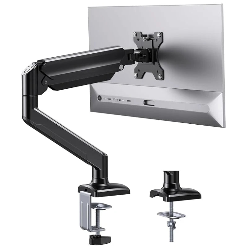 Single Monitor Bracket Up To 32 Inches And 19.8 Lbs Per Screen Computer Desk Mount Stand Adjustable Gas Spring - black