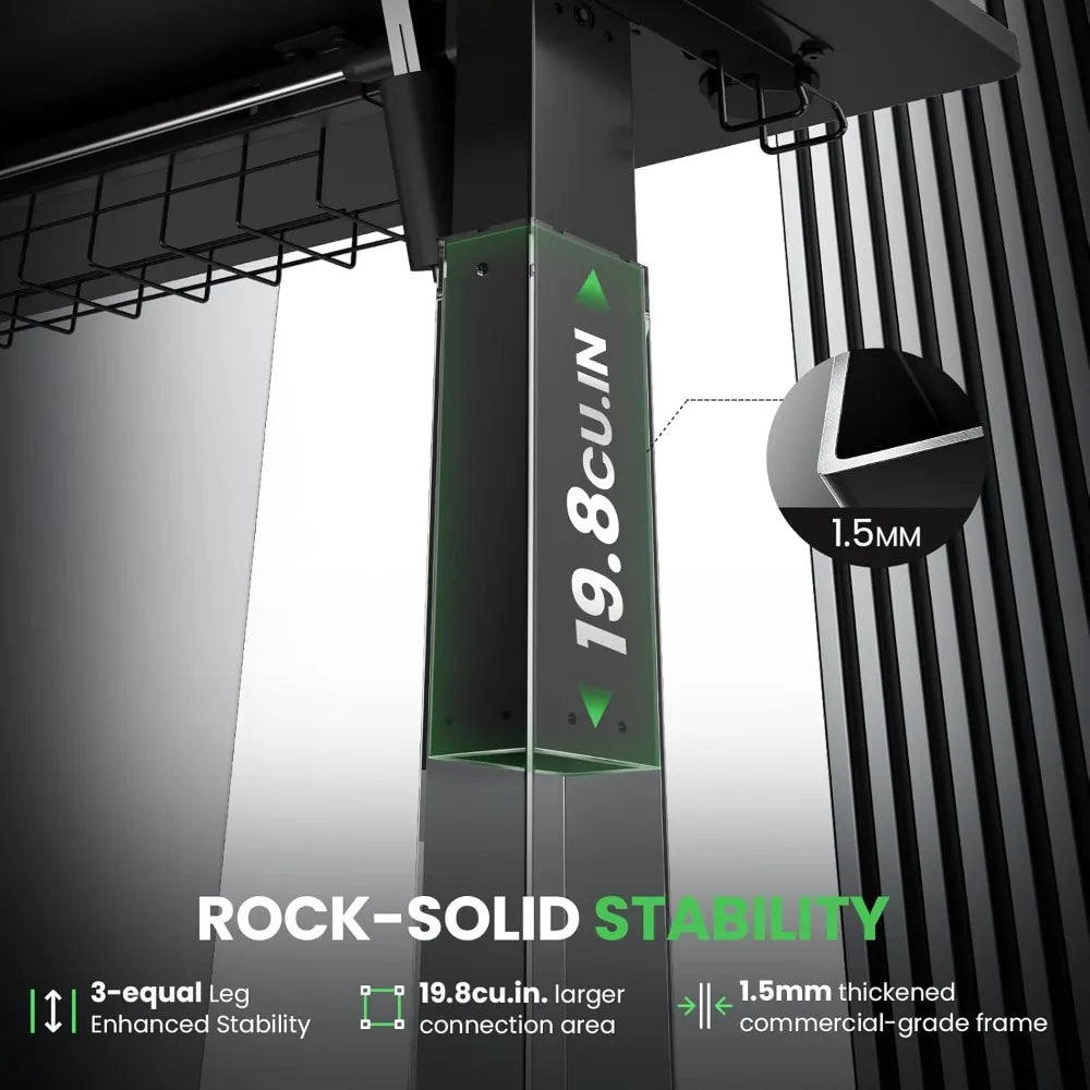 L-Shaped Standing Desk- 75 x 63 Inch Adjustable Corner Standing Desk with Charging Station - L Shape Sit Stand Table