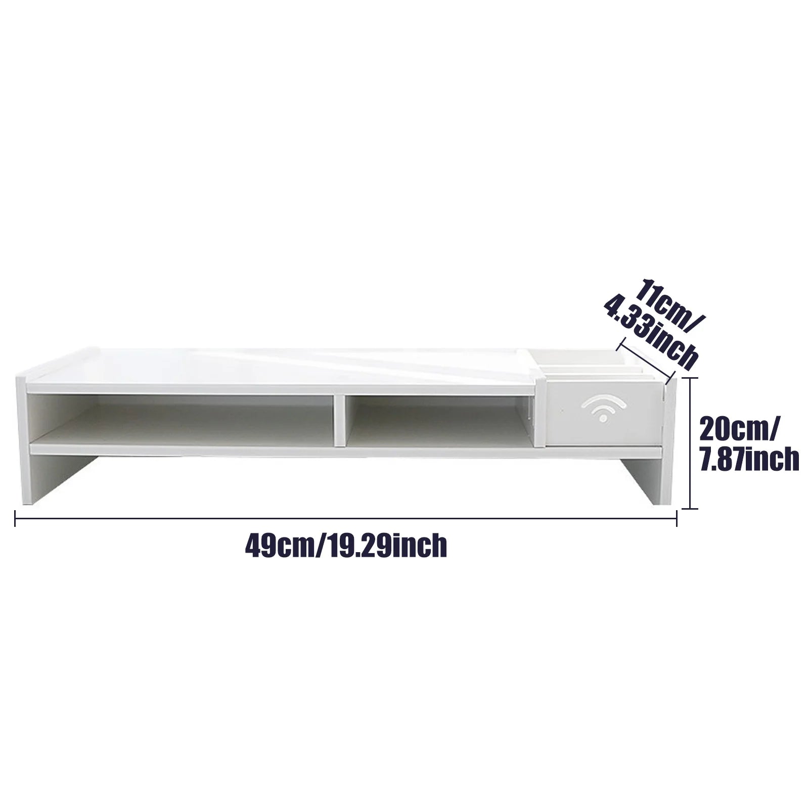 Besegad PC Computer Monitor Stand Riser Laptop Holder Wooden Desk Organizer Shelf Easy Assemble for Home School Office