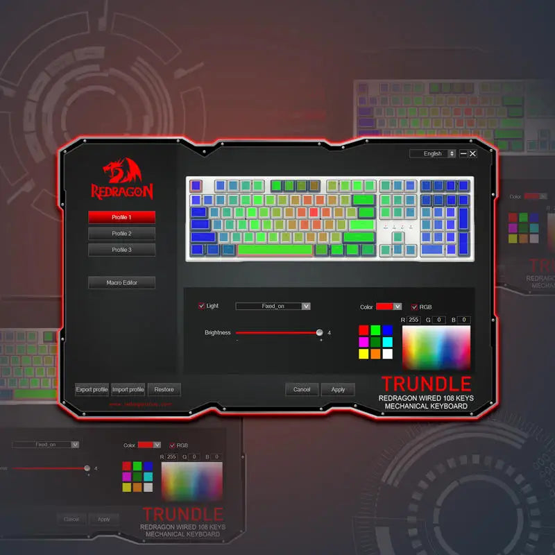 Redragon K668 RGB Gaming Keyboard 108 Keys Wired Mechanical Keyboard w/Extra 4 Hotkeys Upgraded Hot-swappable