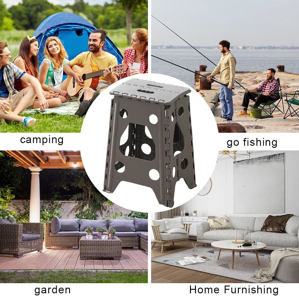 400 LBS Capacity Foldable Stool Plastic Non Slip Folding Stepping Stools Outdoor Camping Chair Seat Portable Thickened