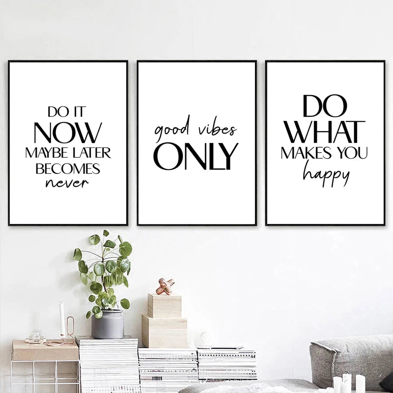 Nordic Inspirational Quotes Posters Modern Cursive Verse Wall Art Canvas Paintings Mural Decor for Living Room Office