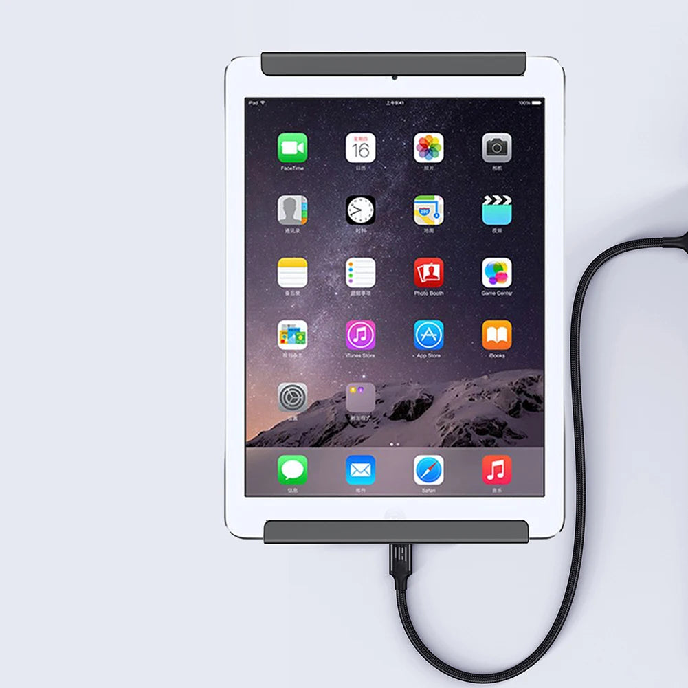 2 Pcs Universal Wall Mounted Tablet Stand Holder Fixed by Adhesive Or Screw for IPad/iPhone 15 14/Samsung/Xiaomi/Lenovo