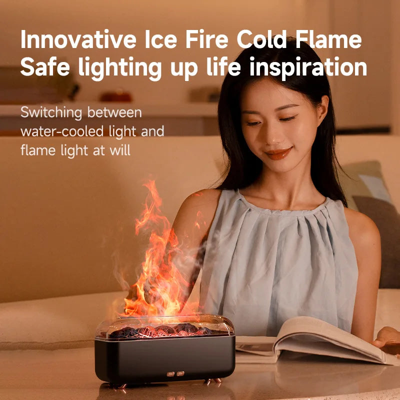 300ml Mini Volcanic Lava Essential Oil Aroma Diffuser Machine Small Household USB Home Fragrance Diffuser Flame