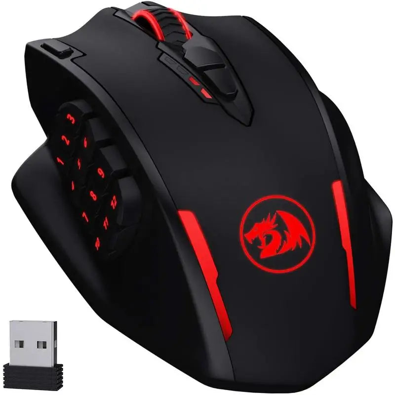 Redragon M913 Gaming 16000 DPI Wired 2.4Ghz Wireless RGB Optical Gamer Mice 16 Programmable Buttons Black/White Mouse