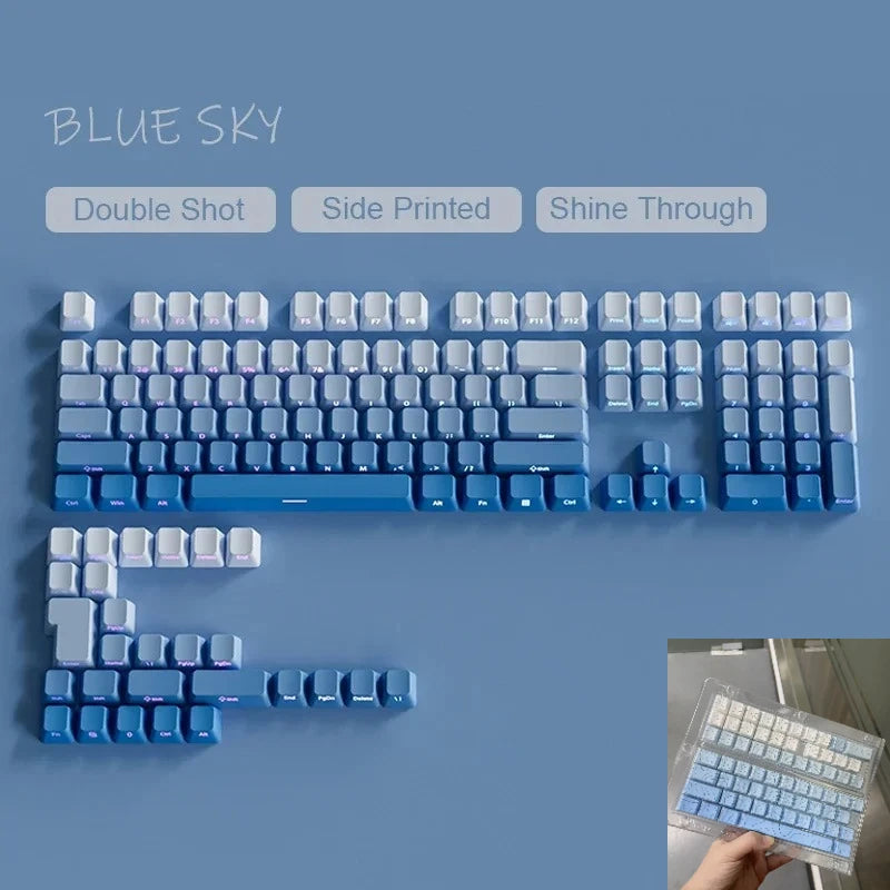 OEM Profile Gradient Keycaps ISO Enter Side Printed PBT Double Shot Keycap For Cherry MX Switch Mechanical Keyboard Key