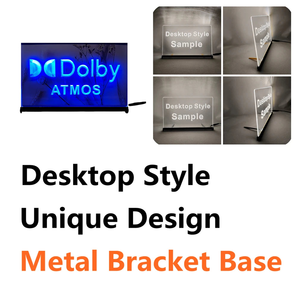 Dolby Atmos LED Neon Sign-3D Carving Wall Art for Home,Room,Bedroom,Office,Farmhouse Decor - Blue-Z / EU-40x30cm