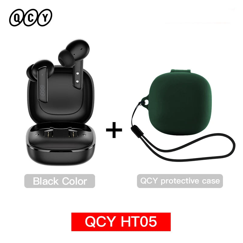 QCY HT05 ANC Wireless TWS Bluetooth 5.2 Earphones 40dB Active Noise Cancellation Headset in-Ear Mics Handfree Phone