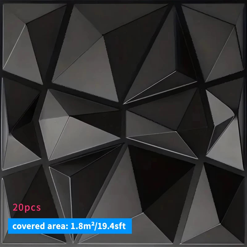 20PCS 3D Wall Panels 30x30cm Indoor Wall Decoration for Living Room Bedroom Hotel Office Mural Tile-Panel-Mold 3D Wall