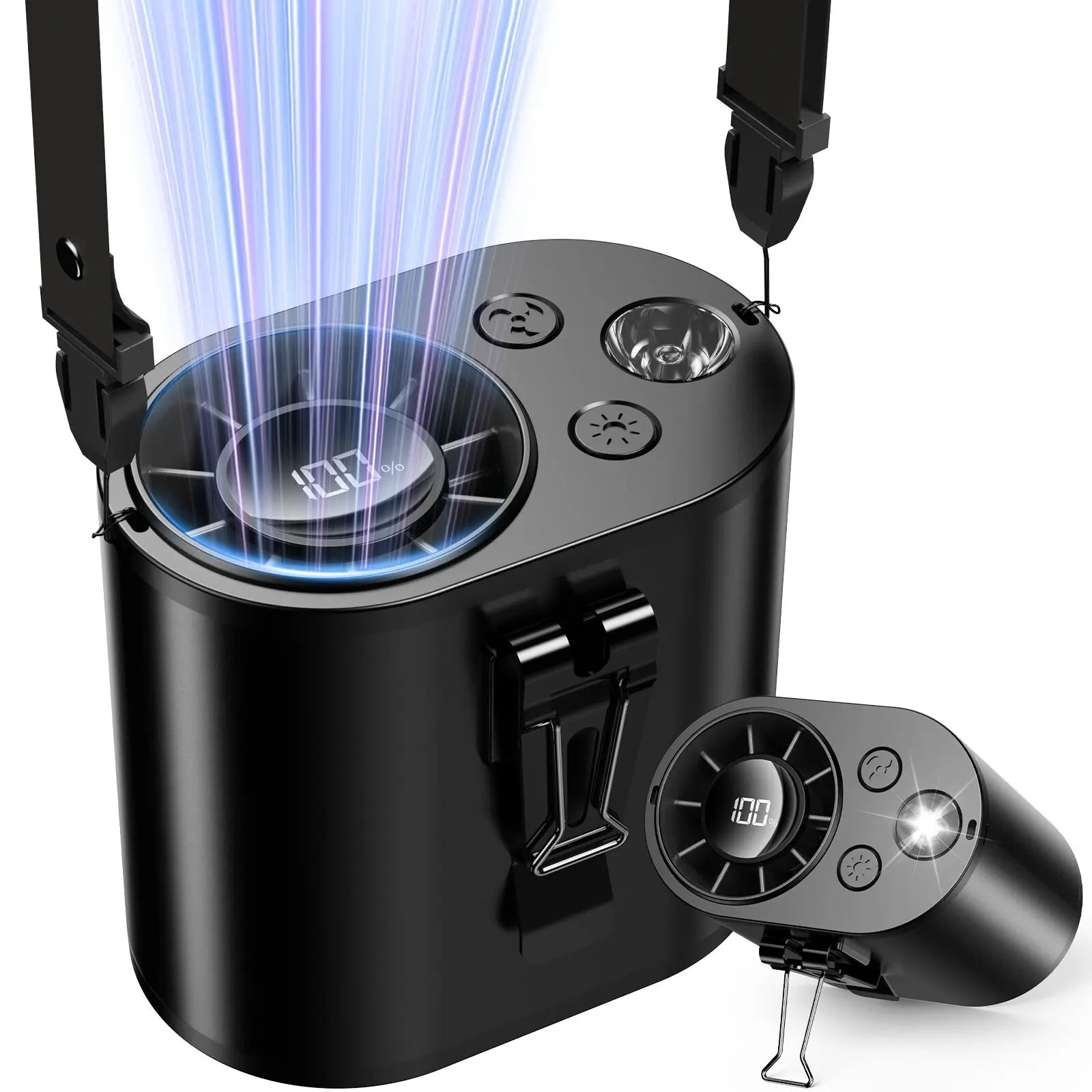 coldSky Portable Waist Fan Upgraded 10 Speeds Personal Fan 20000mAh Rechargeable Desk Fans with LED Display for Outdoor