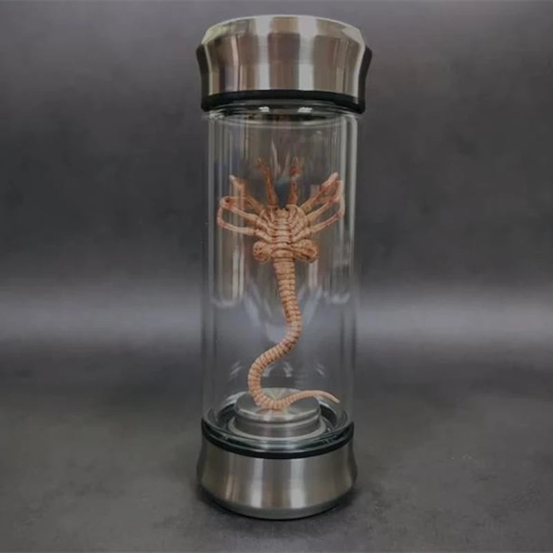 Alien Glow Jar Xenomorph Specimen Facehugger Embryo Glass Jar Movie Prop Replica Home Decor Desktop Crafts Sculpture