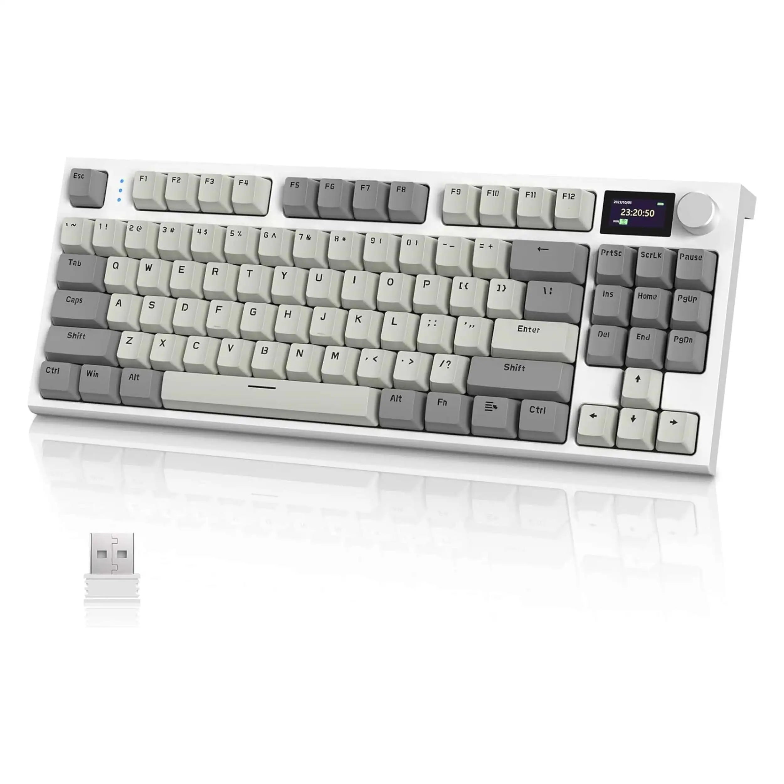 MAMBASNAKE x ATTACK SHARK RK86 RGB 75% Wireless Gasket Mechanical Keyboard,Triple Mode Bluetooth5.0/2.4G/USB-C - grey