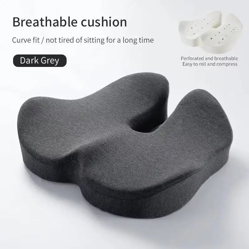 Hot Selling Lumbar Back Support Chair Comfortable Massage Pillow Memory Foam Orthopedic Seat Cushion - dark grey