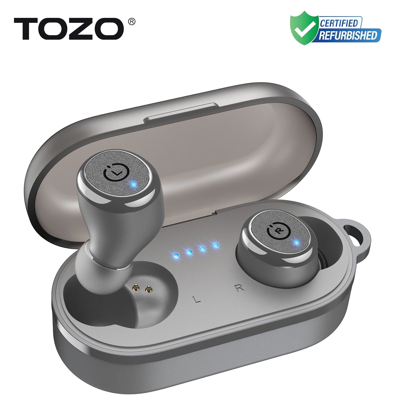 Refurbished TOZO Ergonomic Headsets TWS Earbuds AI Via APP Wireless Touch Control IPX8 HiFi Sound Stereo for IOS