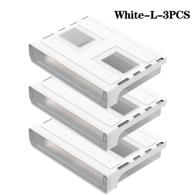 1-3PCS Hidden Desktop Organiser Desktop Sticky Drawer Slide Out Under Desk Drawer Transparent Under Desk Drawer Storage