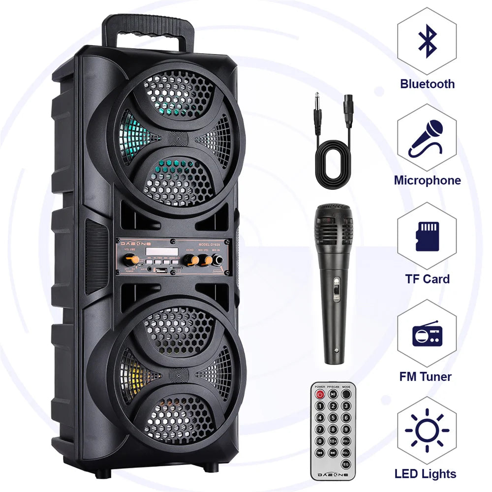 3000W Portable Bluetooth Speaker Sub woofer Heavy Bass Sound System Party Dj Karaoke Rechargeable Loud Speaker - 6.5
