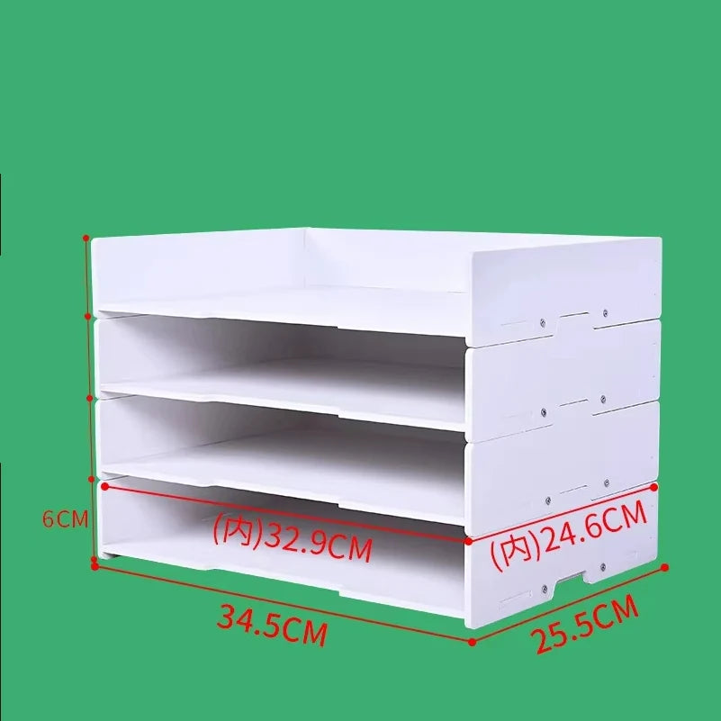 A4/A3 Multi-layer Superimpose Desktop File Tray Organizer Document Paper Organizer Rack Holder Office Stationery